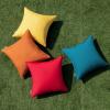 MIULEE Pack of 4 Decorative Outdoor Waterproof Summer Pillow Cover Square Garden Cushion Case PU Coating Throw Pillowcase Shell for Tent Park Couch 18×18 Inch Light Grey(Red/Blue)