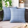 MIULEE Outdoor Waterproof Throw Pillow Covers Decorative Farmhouse Water Resistant Cushion Covers for Tent Patio Garden Couch Sofa Pack of 2, 18×18 Inch Coffee(Light Blue)