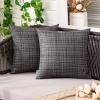MIULEE Outdoor Waterproof Throw Pillow Covers Decorative Farmhouse Water Resistant Cushion Covers for Tent Patio Garden Couch Sofa Pack of 2, 18×18 Inch Coffee(Gray)