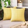 MIULEE Outdoor Waterproof Throw Pillow Covers Decorative Farmhouse Water Resistant Cushion Covers for Tent Patio Garden Couch Sofa Pack of 2, 18×18 Inch Coffee(Yellow)
