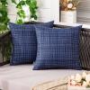 MIULEE Outdoor Waterproof Throw Pillow Covers Decorative Farmhouse Water Resistant Cushion Covers for Tent Patio Garden Couch Sofa Pack of 2, 18×18 Inch Coffee(Navy Blue)