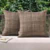 MIULEE Outdoor Waterproof Throw Pillow Covers Decorative Farmhouse Water Resistant Cushion Covers for Tent Patio Garden Couch Sofa Pack of 2, 18×18 Inch Coffee(Brown)