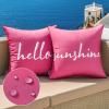MIULEE Outdoor Waterproof Throw Pillow Covers Set of 2 Hello Sunshine Decorative Outdoor Rectangular Pillowcases for Chair Patio Garden Couch Tent Balcony Sofa Orange 12×20 Inch(Hot Pink)