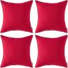 MIULEE Pack of 4 Decorative Outdoor Waterproof Summer Pillow Cover Square Garden Cushion Case PU Coating Throw Pillowcase Shell for Tent Park Couch 18×18 Inch Light Grey(Red)