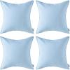 MIULEE Pack of 4 Decorative Outdoor Waterproof Summer Pillow Cover Square Garden Cushion Case PU Coating Throw Pillowcase Shell for Tent Park Couch 18×18 Inch Light Grey(Light Blue)