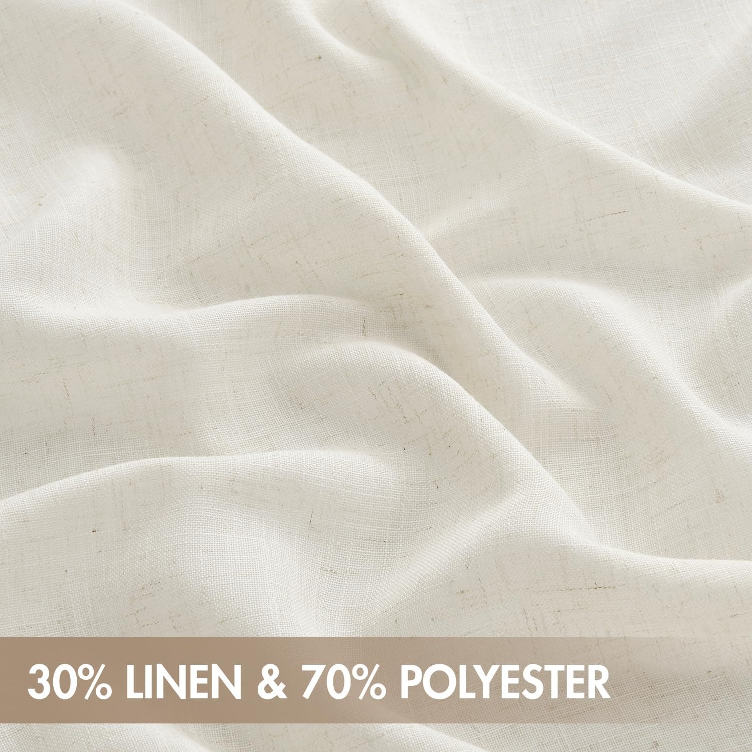 image:imageMIULEE Natural Linen Curtains 84 Inch Long 4 Panels Light Filtering Window Drapes with Rod Pocket Back Tab for Living Room Bedroom Farmhouse Decor Cream 42 W x 84 L InchesNatural