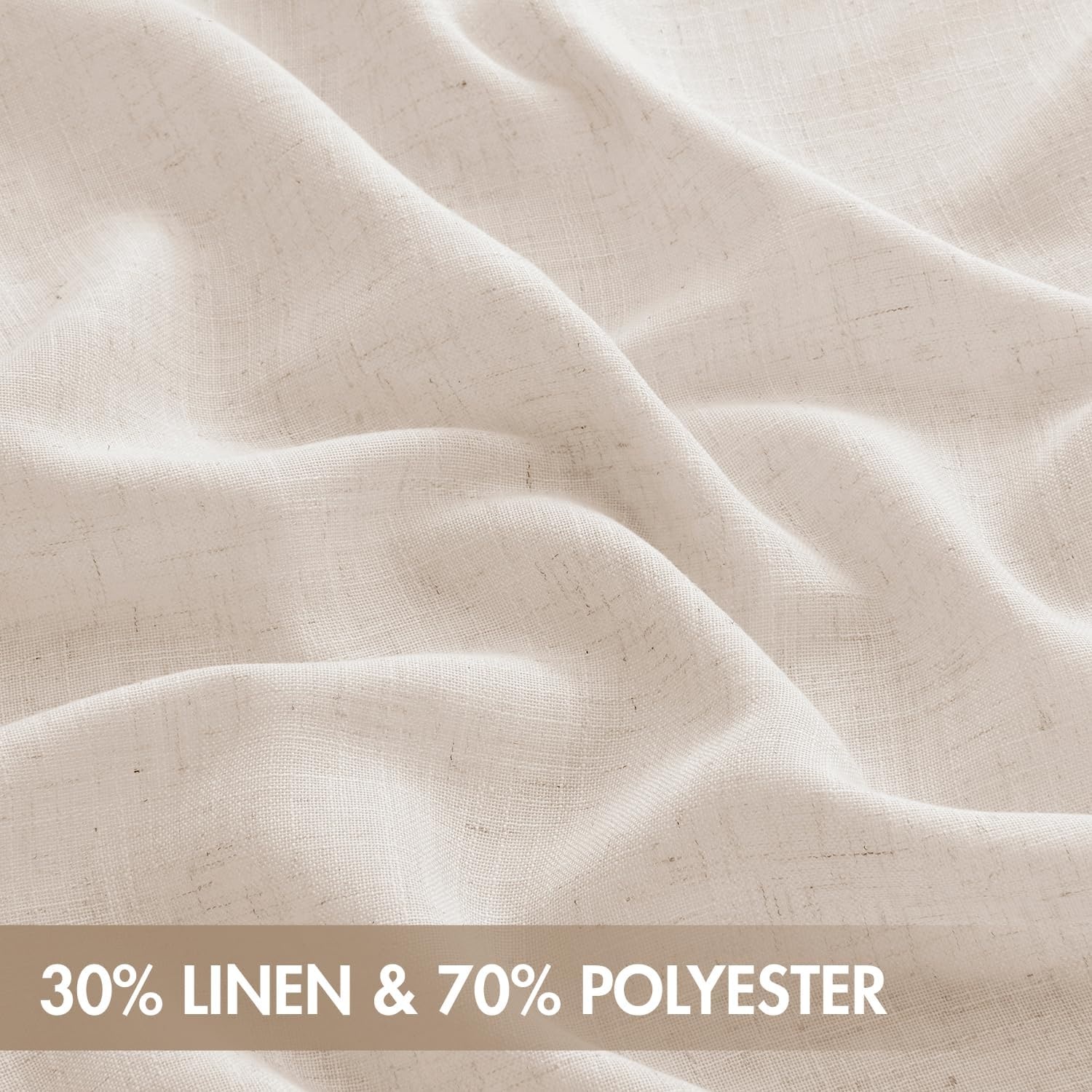 image:imageMIULEE Natural Linen Curtains 84 Inch Long 4 Panels Light Filtering Window Drapes with Rod Pocket Back Tab for Living Room Bedroom Farmhouse Decor Cream 42 W x 84 L InchesCream
