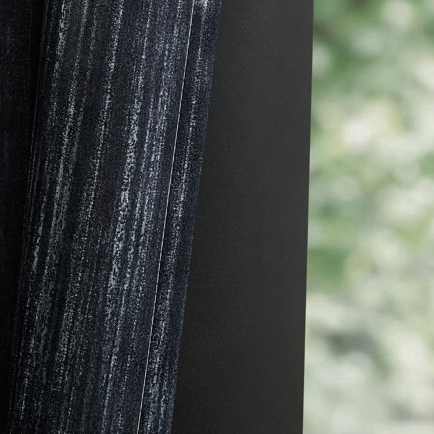 image:imageMIULEE Navy Blue and Greyish White Ombre Blackout Curtains Full Room Darkening Thermal Insulated 84 Inches Long Drapes for BedroomLiving Room Grommet Window Treatments Modern 52Wx84L Set of 2Black and Greyish White