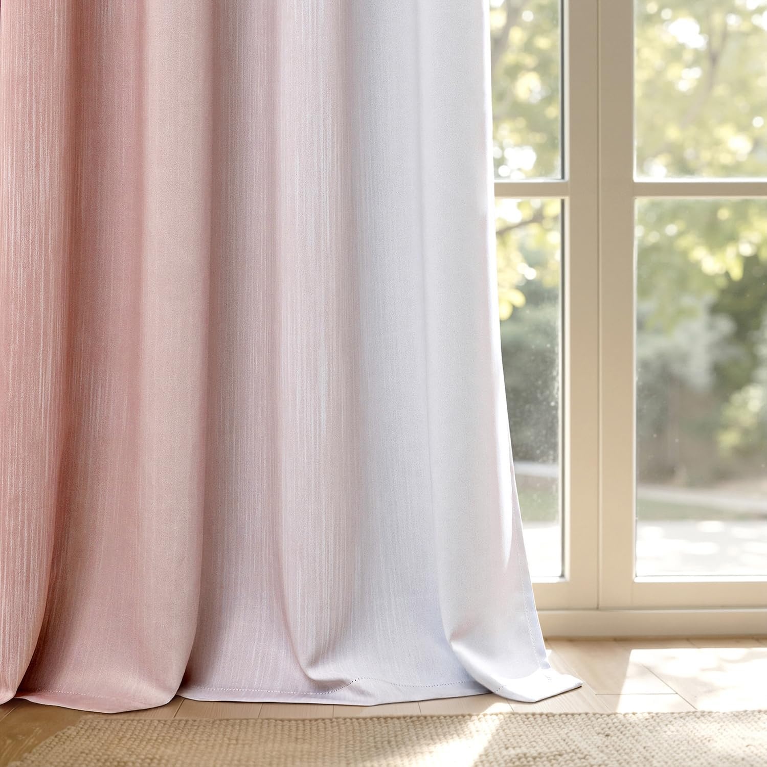 image:imageMIULEE Navy Blue and Greyish White Ombre Blackout Curtains Full Room Darkening Thermal Insulated 84 Inches Long Drapes for BedroomLiving Room Grommet Window Treatments Modern 52Wx84L Set of 2Pink and Greyish White