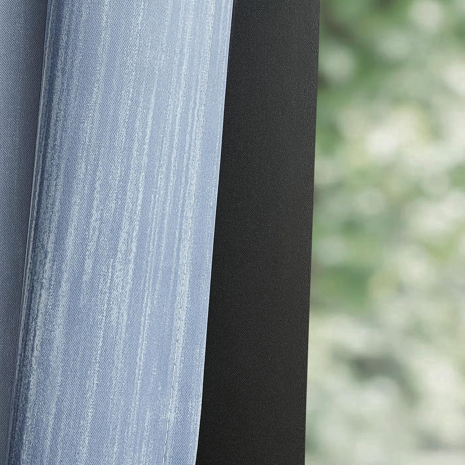 image:imageMIULEE Navy Blue and Greyish White Ombre Blackout Curtains Full Room Darkening Thermal Insulated 84 Inches Long Drapes for BedroomLiving Room Grommet Window Treatments Modern 52Wx84L Set of 2Stone Blue and Greyish White