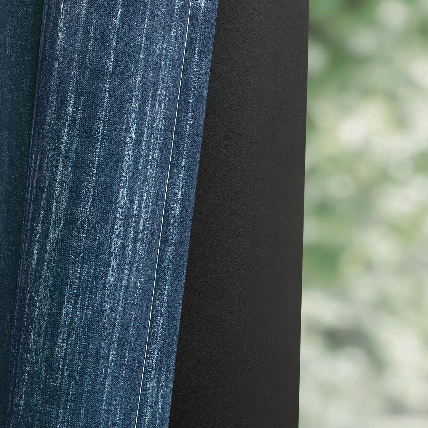 image:imageMIULEE Navy Blue and Greyish White Ombre Blackout Curtains Full Room Darkening Thermal Insulated 84 Inches Long Drapes for BedroomLiving Room Grommet Window Treatments Modern 52Wx84L Set of 2Dark Blue and Greyish White
