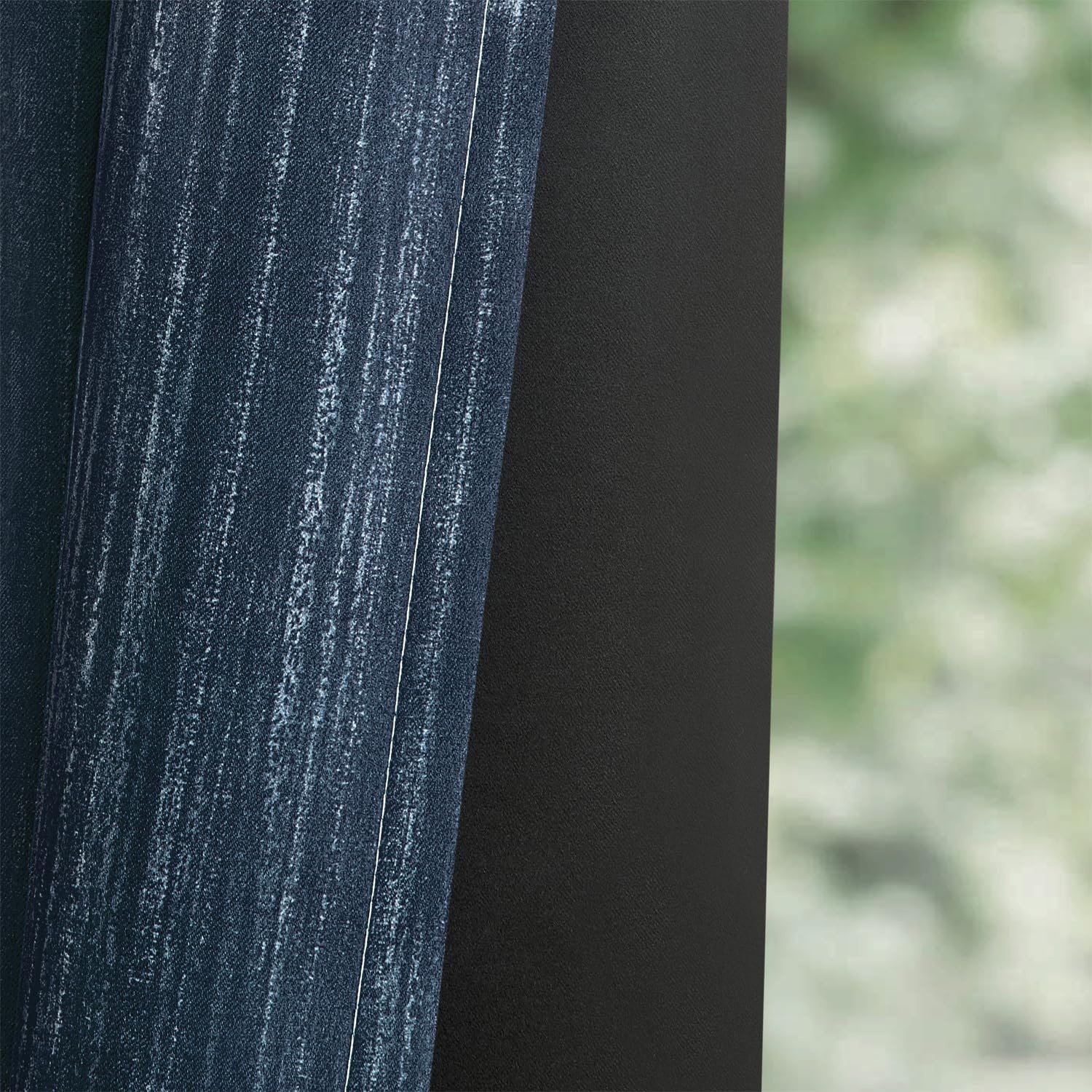 image:imageMIULEE Navy Blue and Greyish White Ombre Blackout Curtains Full Room Darkening Thermal Insulated 84 Inches Long Drapes for BedroomLiving Room Grommet Window Treatments Modern 52Wx84L Set of 2Navy Blue and Greyish White