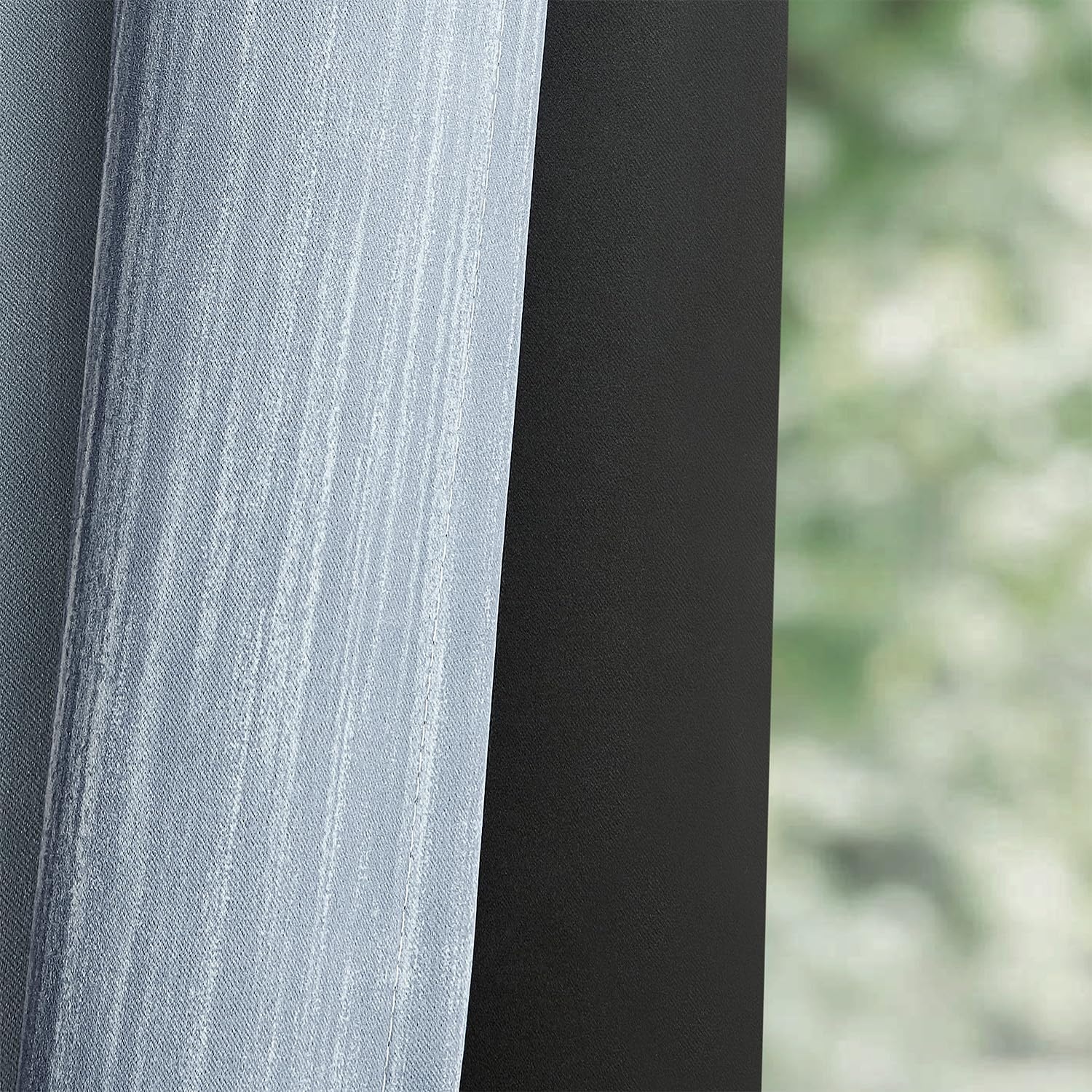 image:imageMIULEE Navy Blue and Greyish White Ombre Blackout Curtains Full Room Darkening Thermal Insulated 84 Inches Long Drapes for BedroomLiving Room Grommet Window Treatments Modern 52Wx84L Set of 2Chambray Blue and Greyish White