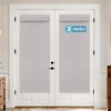 MIULEE 2 Panels 100% Blackout Linen French Door Curtains Set of 2, Privacy No Drill Thermal Insulated Room Darkening Blinds,Window Shades for Patio Front Entry Back Door Glass,W26 x L68 Inch, Natural(Light Gray)