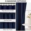 MIULEE Blackout Curtains 4 Panels Sets Black 63 Inch Length, Top and Bottom Rod Pocket Room Darkening Curtains for Bedroom Windows, 4 Pack Solid Thermal Insulated Light Blocking Curtain Drapes(Navy Blue)