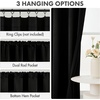 MIULEE Blackout Curtains 4 Panels Sets Black 63 Inch Length, Top and Bottom Rod Pocket Room Darkening Curtains for Bedroom Windows, 4 Pack Solid Thermal Insulated Light Blocking Curtain Drapes(Black)