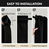 MIULEE Blackout Curtains 4 Panels Sets Black 63 Inch Length, Top and Bottom Rod Pocket Room Darkening Curtains for Bedroom Windows, 4 Pack Solid Thermal Insulated Light Blocking Curtain Drapes(Black)
