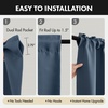 MIULEE Blackout Curtains 4 Panels Sets Black 63 Inch Length, Top and Bottom Rod Pocket Room Darkening Curtains for Bedroom Windows, 4 Pack Solid Thermal Insulated Light Blocking Curtain Drapes(Stone Blue)