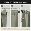 MIULEE Blackout Curtains 4 Panels Sets Black 63 Inch Length, Top and Bottom Rod Pocket Room Darkening Curtains for Bedroom Windows, 4 Pack Solid Thermal Insulated Light Blocking Curtain Drapes(Sage Green)