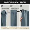 MIULEE Blackout Curtains 4 Panels Sets Black 63 Inch Length, Top and Bottom Rod Pocket Room Darkening Curtains for Bedroom Windows, 4 Pack Solid Thermal Insulated Light Blocking Curtain Drapes(Grey Blue)