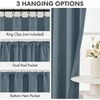 MIULEE Blackout Curtains 4 Panels Sets Black 63 Inch Length, Top and Bottom Rod Pocket Room Darkening Curtains for Bedroom Windows, 4 Pack Solid Thermal Insulated Light Blocking Curtain Drapes(Grey Blue)