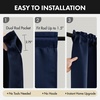 MIULEE Blackout Curtains 4 Panels Sets Black 63 Inch Length, Top and Bottom Rod Pocket Room Darkening Curtains for Bedroom Windows, 4 Pack Solid Thermal Insulated Light Blocking Curtain Drapes(Navy Blue)