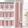 MIULEE Blackout Curtains 4 Panels Sets Black 63 Inch Length, Top and Bottom Rod Pocket Room Darkening Curtains for Bedroom Windows, 4 Pack Solid Thermal Insulated Light Blocking Curtain Drapes(Baby Pink)