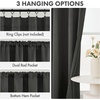 MIULEE Blackout Curtains 4 Panels Sets Black 63 Inch Length, Top and Bottom Rod Pocket Room Darkening Curtains for Bedroom Windows, 4 Pack Solid Thermal Insulated Light Blocking Curtain Drapes(Dark Grey)