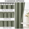 MIULEE Blackout Curtains 4 Panels Sets Black 63 Inch Length, Top and Bottom Rod Pocket Room Darkening Curtains for Bedroom Windows, 4 Pack Solid Thermal Insulated Light Blocking Curtain Drapes(Sage Green)