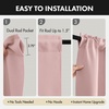MIULEE Blackout Curtains 4 Panels Sets Black 63 Inch Length, Top and Bottom Rod Pocket Room Darkening Curtains for Bedroom Windows, 4 Pack Solid Thermal Insulated Light Blocking Curtain Drapes(Baby Pink)