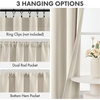 MIULEE Blackout Curtains 4 Panels Sets Black 63 Inch Length, Top and Bottom Rod Pocket Room Darkening Curtains for Bedroom Windows, 4 Pack Solid Thermal Insulated Light Blocking Curtain Drapes(Cream Beige)