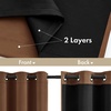 MIULEE Cream 100% Blackout Curtains for Bedroom 63 Inch Long, 2 Thick Layers Thermal Insulated Black Out Window Curtains with Black Liner, Noise Reducing Grommet Living Room Drapes 2 Panels Set Ivory(Cappuccino Brown)