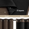 MIULEE Cream 100% Blackout Curtains for Bedroom 63 Inch Long, 2 Thick Layers Thermal Insulated Black Out Window Curtains with Black Liner, Noise Reducing Grommet Living Room Drapes 2 Panels Set Ivory(Chocolate Brown)