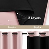 MIULEE Cream 100% Blackout Curtains for Bedroom 63 Inch Long, 2 Thick Layers Thermal Insulated Black Out Window Curtains with Black Liner, Noise Reducing Grommet Living Room Drapes 2 Panels Set Ivory(Baby Pink)