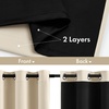 MIULEE Cream 100% Blackout Curtains for Bedroom 63 Inch Long, 2 Thick Layers Thermal Insulated Black Out Window Curtains with Black Liner, Noise Reducing Grommet Living Room Drapes 2 Panels Set Ivory(Cream Beige)