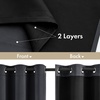 MIULEE Cream 100% Blackout Curtains for Bedroom 63 Inch Long, 2 Thick Layers Thermal Insulated Black Out Window Curtains with Black Liner, Noise Reducing Grommet Living Room Drapes 2 Panels Set Ivory(Grey)