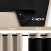 MIULEE Cream 100% Blackout Curtains for Bedroom 63 Inch Long, 2 Thick Layers Thermal Insulated Black Out Window Curtains with Black Liner, Noise Reducing Grommet Living Room Drapes 2 Panels Set Ivory(Taupe)