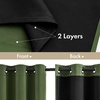 MIULEE Cream 100% Blackout Curtains for Bedroom 63 Inch Long, 2 Thick Layers Thermal Insulated Black Out Window Curtains with Black Liner, Noise Reducing Grommet Living Room Drapes 2 Panels Set Ivory(Olive Green)