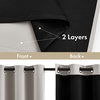 MIULEE Cream 100% Blackout Curtains for Bedroom 63 Inch Long, 2 Thick Layers Thermal Insulated Black Out Window Curtains with Black Liner, Noise Reducing Grommet Living Room Drapes 2 Panels Set Ivory(Stone)
