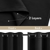MIULEE Cream 100% Blackout Curtains for Bedroom 63 Inch Long, 2 Thick Layers Thermal Insulated Black Out Window Curtains with Black Liner, Noise Reducing Grommet Living Room Drapes 2 Panels Set Ivory(Black)