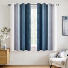 MIULEE Navy Blue and Greyish White Ombre Blackout Curtains, Full Room Darkening Thermal Insulated 84 Inches Long Drapes for Bedroom/Living Room Grommet Window Treatments Modern 52Wx84L, Set of 2(Dark Blue and Greyish White)