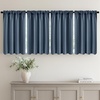 MIULEE Blackout Curtains 4 Panels Sets Black 63 Inch Length, Top and Bottom Rod Pocket Room Darkening Curtains for Bedroom Windows, 4 Pack Solid Thermal Insulated Light Blocking Curtain Drapes(Stone Blue)