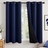 MIULEE Cream 100% Blackout Curtains for Bedroom 63 Inch Long, 2 Thick Layers Thermal Insulated Black Out Window Curtains with Black Liner, Noise Reducing Grommet Living Room Drapes 2 Panels Set Ivory(Navy Blue)