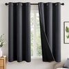 MIULEE Cream 100% Blackout Curtains for Bedroom 63 Inch Long, 2 Thick Layers Thermal Insulated Black Out Window Curtains with Black Liner, Noise Reducing Grommet Living Room Drapes 2 Panels Set Ivory(Grey)