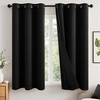 MIULEE Cream 100% Blackout Curtains for Bedroom 63 Inch Long, 2 Thick Layers Thermal Insulated Black Out Window Curtains with Black Liner, Noise Reducing Grommet Living Room Drapes 2 Panels Set Ivory(Black)