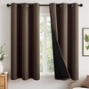 MIULEE Cream 100% Blackout Curtains for Bedroom 63 Inch Long, 2 Thick Layers Thermal Insulated Black Out Window Curtains with Black Liner, Noise Reducing Grommet Living Room Drapes 2 Panels Set Ivory(Chocolate Brown)