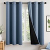 MIULEE Cream 100% Blackout Curtains for Bedroom 63 Inch Long, 2 Thick Layers Thermal Insulated Black Out Window Curtains with Black Liner, Noise Reducing Grommet Living Room Drapes 2 Panels Set Ivory(Stone Blue)