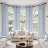 MIULEE Natural Linen Curtains 84 Inch Long 4 Panels Light Filtering Window Drapes with Rod Pocket Back Tab for Living Room Bedroom Farmhouse Decor Cream 42″ W x 84″ L Inches(Blue)