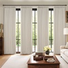 MIULEE Pinch Pleated 100% Blackout Curtains 96 Inch Long 4 Panel Set for Bedroom Thick Linen Memory Trained Pleat Living Room Darkening Back Tab Double Layer Thermal Insulated Drapes, Birch(Birch)