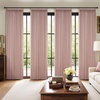 MIULEE Pinch Pleated 100% Blackout Curtains 96 Inch Long 4 Panel Set for Bedroom Thick Linen Memory Trained Pleat Living Room Darkening Back Tab Double Layer Thermal Insulated Drapes, Birch(Baby Pink)